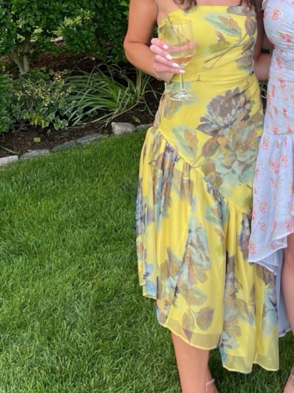 Abercrombie Strapless Asymmetrical Floral Maxi Dress